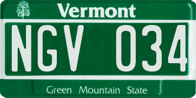 VT license plate NGV034