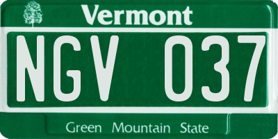 VT license plate NGV037