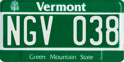 VT license plate NGV038