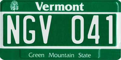 VT license plate NGV041
