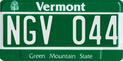 VT license plate NGV044
