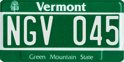 VT license plate NGV045