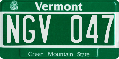 VT license plate NGV047