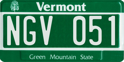 VT license plate NGV051
