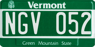 VT license plate NGV052