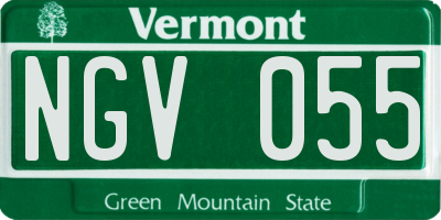 VT license plate NGV055