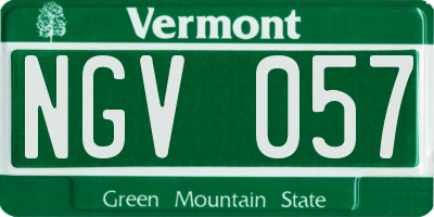 VT license plate NGV057
