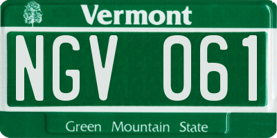VT license plate NGV061