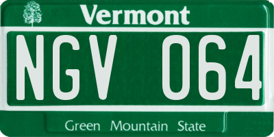 VT license plate NGV064