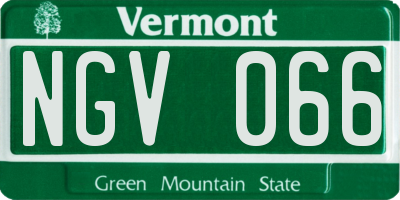 VT license plate NGV066