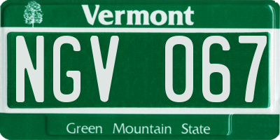 VT license plate NGV067