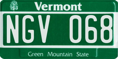 VT license plate NGV068