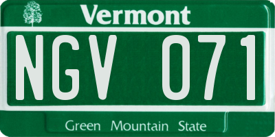 VT license plate NGV071