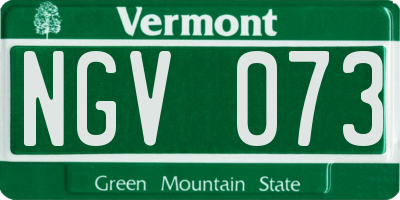 VT license plate NGV073