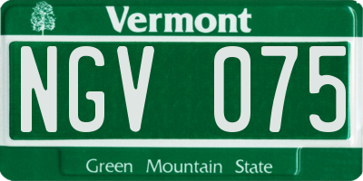 VT license plate NGV075