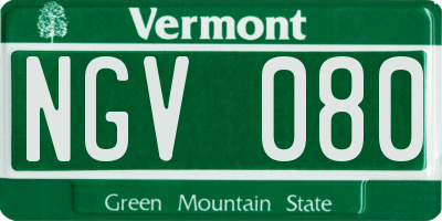 VT license plate NGV080