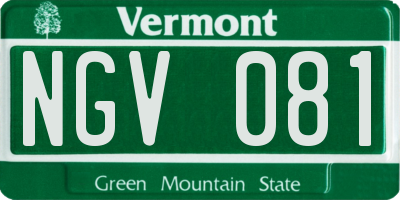 VT license plate NGV081