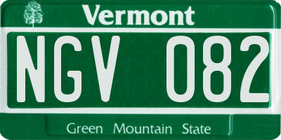 VT license plate NGV082