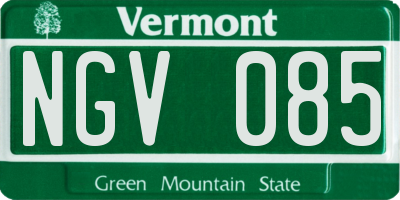 VT license plate NGV085