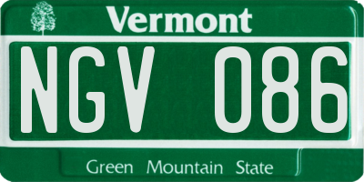 VT license plate NGV086