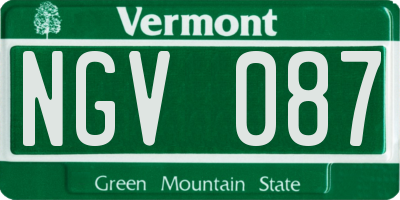 VT license plate NGV087