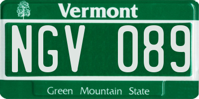 VT license plate NGV089