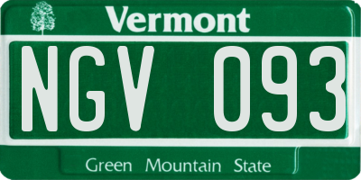 VT license plate NGV093