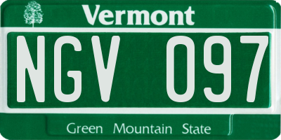 VT license plate NGV097