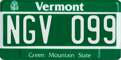 VT license plate NGV099