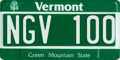 VT license plate NGV100
