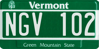 VT license plate NGV102