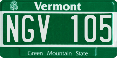VT license plate NGV105