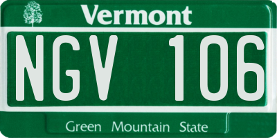 VT license plate NGV106