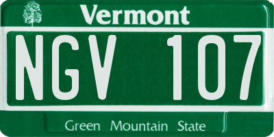 VT license plate NGV107