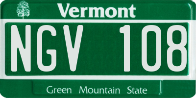 VT license plate NGV108