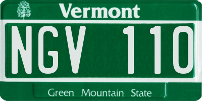 VT license plate NGV110