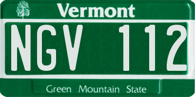VT license plate NGV112