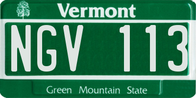 VT license plate NGV113