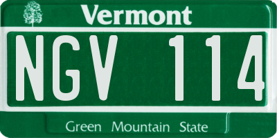 VT license plate NGV114