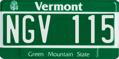 VT license plate NGV115