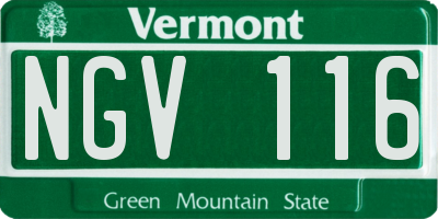 VT license plate NGV116