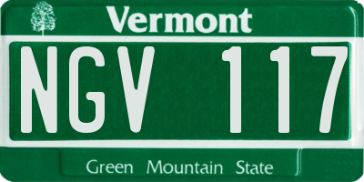 VT license plate NGV117