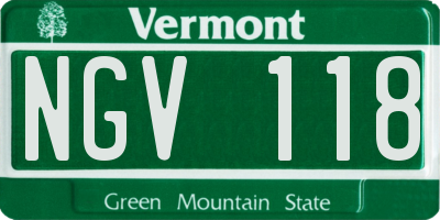VT license plate NGV118