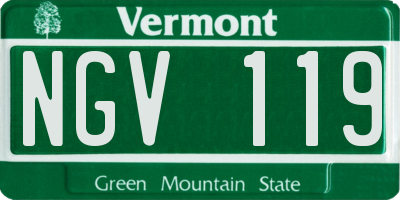 VT license plate NGV119