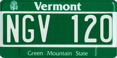 VT license plate NGV120