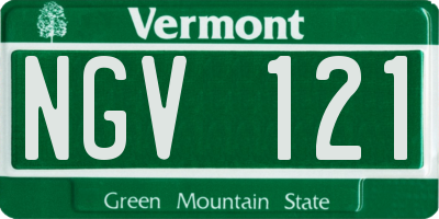 VT license plate NGV121