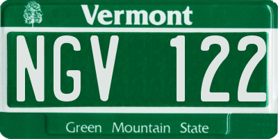 VT license plate NGV122
