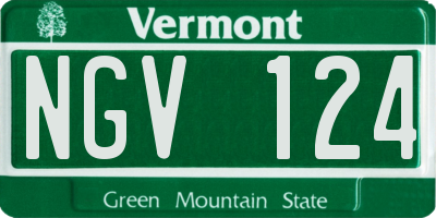 VT license plate NGV124
