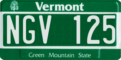 VT license plate NGV125