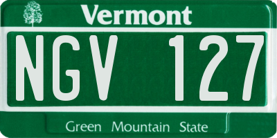 VT license plate NGV127
